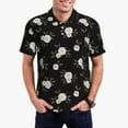 thumbnail image 1 of Pofeuu Rose Flowers Print Men's Loose Fit Midweight Short-Sleeve Pocket Polo-3X-Large, 1 of 6