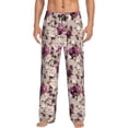 thumbnail image 1 of Pofeuu Rose Flowers Print Men's Pajama Pants, Soft Lounge Pajama Pants with big pockets for Men Plaid Pj Bottoms-X-Large, 1 of 6