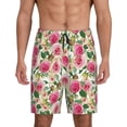 thumbnail image 1 of Pofeuu Rose Flowers Print Men's Soft Woven Elastic Waistband Sleep Pajama Short-XX-Large, 1 of 6
