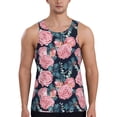 thumbnail image 1 of Pofeuu Rose Flowers Print Men's Workout Tank Tops Sleeveless Muscle Gym Shirt Quick Dry-4X-Large, 1 of 7