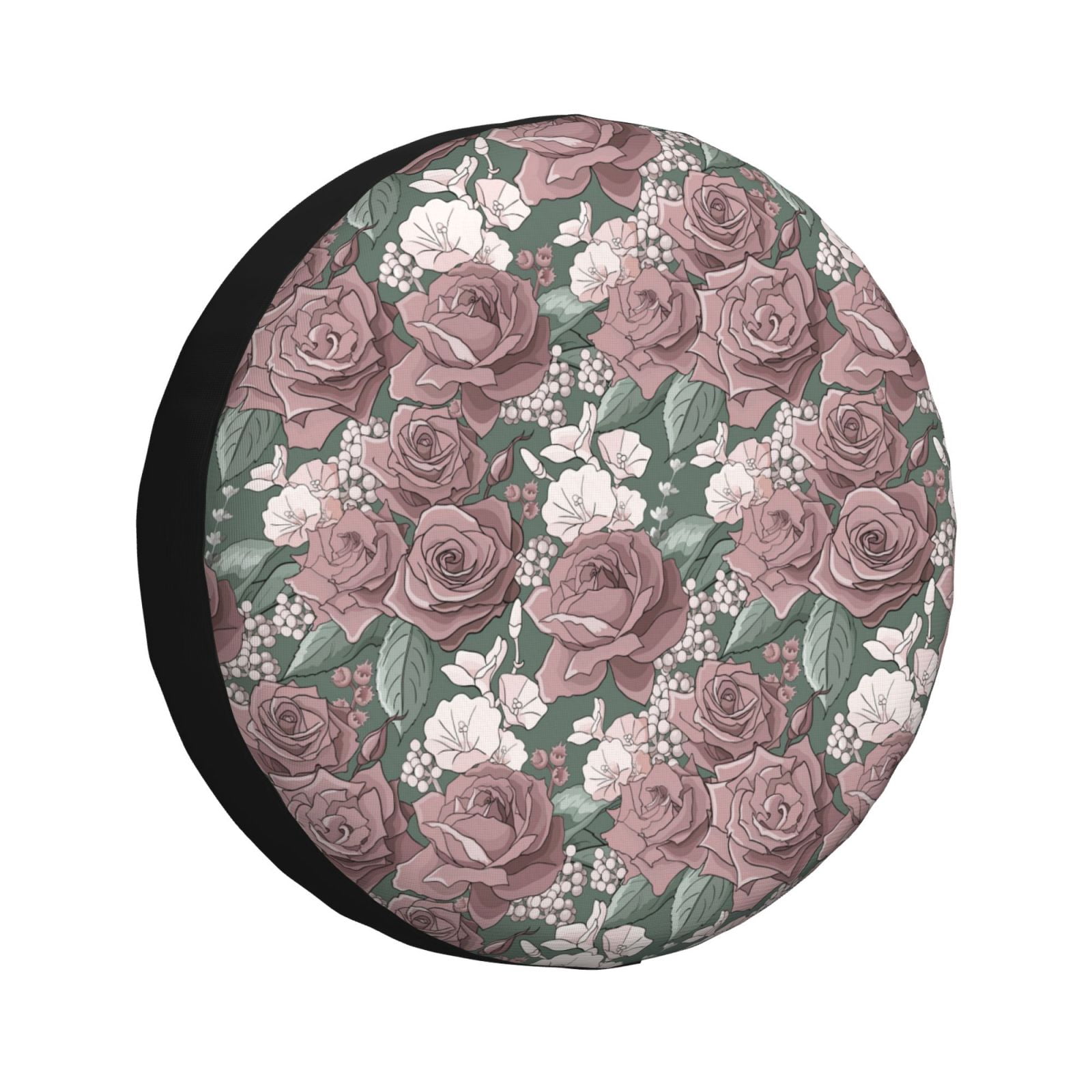 Pofeuu Rose Flowers Print Spare Tire Wheel Cover for Car Truck SUV ...