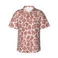 thumbnail image 1 of Pofeuu Rose Gold Abstract Spots Print Hawaiian Shirt for Men Sleeves Casual Button Down Summer Beach Dress Shirts T-Shirts,Large, 1 of 7