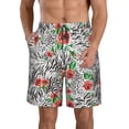 thumbnail image 1 of Pofeuu Roses Mixed Zebra 1 Prin Men's Swim Trunks Quick Dry Bathing Suit Swimming Board Shorts Mesh Lining Beach Swimwear-3X-Large, 1 of 6