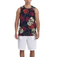 thumbnail image 1 of Pofeuu Roses Skulls Print Basketball Jersey, Shirts for Men Youth Basketball Jersey Crew Neck-X-Large, 1 of 6