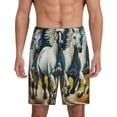 thumbnail image 1 of Pofeuu Running horses Print Men's Soft Woven Elastic Waistband Sleep Pajama Short-XX-Large, 1 of 6