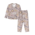 thumbnail image 1 of Pofeuu Safari Animals Print Womens Pajamas Set Long Sleeve Sleepwear Button Down Nightwear Soft Pj Lounge Sets Button Down Pajamas Women-X-Large, 1 of 7