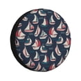 thumbnail image 1 of Pofeuu Sailboat And Wave Print Spare Tire Wheel Cover for Car Truck SUV Camper Universal Fit Spare Tire Cover RV Spare Tire Covers-15 inch, 1 of 6