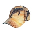 thumbnail image 1 of Pofeuu Sailing Dancing Dolphin Print Adult Adjustable Embroidered Graphic Baseball Hat for Men and Women, 1 of 6
