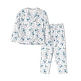 thumbnail image 1 of Pofeuu Scarf Bear Print Womens Pajamas Set Long Sleeve Sleepwear Button Down Nightwear Soft Pj Lounge Sets Button Down Pajamas Women-Small, 1 of 7
