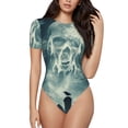 thumbnail image 1 of Pofeuu Scary Moon And Clouds Print Short Sleeve Body Suits Women Round Neck Bodysuits for Women Onesie Adult Set Body Suit-XX-Large, 1 of 7