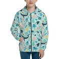 thumbnail image 1 of Pofeuu Sea Life Print Teenage Zipper Hoodie Sweatshirts Hooded Casual Jackets With Pocket For Boys Girls-Small, 1 of 6