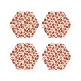 thumbnail image 1 of Pofeuu Sea Shells Print Coasters for Drinks, 4Pack PU Leather Coasters, Bar Drink Coasters for Tabletop Protection, Furniture from Damage-Hexagon, 1 of 6