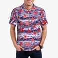 thumbnail image 1 of Pofeuu Sea Stars Print Men's Loose Fit Midweight Short-Sleeve Pocket Polo-X-Large, 1 of 6