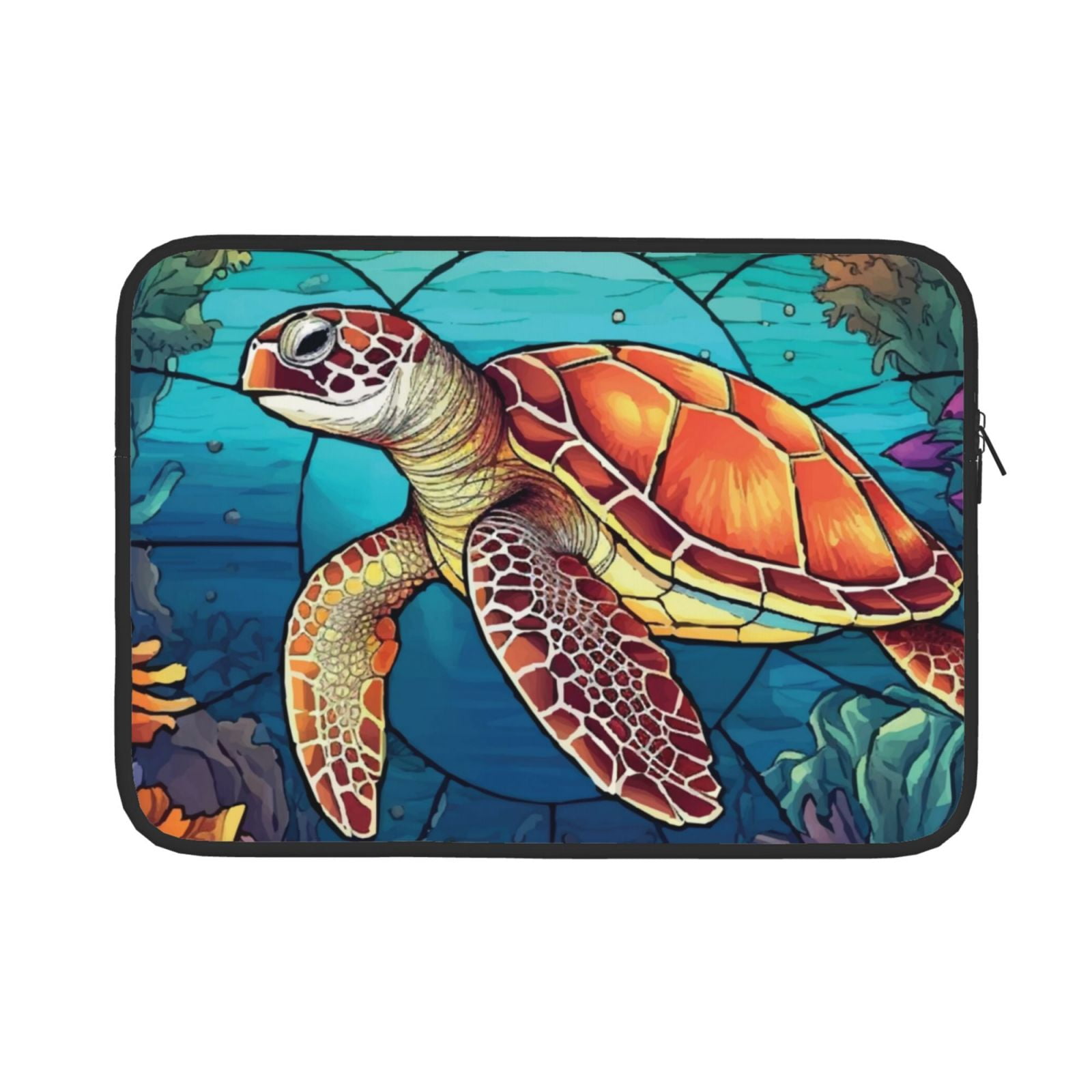 Turtle Shell Protection Tablet Pofeuu Sea Turtle in Coral Print Laptop Carrying Case,13-15-Inch Laptop ...