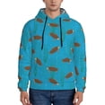 thumbnail image 1 of Pofeuu Sea Turtle Print Mens Casual Hooded Collar Drawstring Hoodies Pullover Sweatshirts Casual Long Sleeve Shirts-3X-Large, 1 of 7