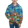thumbnail image 1 of Pofeuu Sea World Print Teenage Zipper Hoodie Sweatshirts Hooded Casual Jackets With Pocket For Boys Girls-Small, 1 of 6