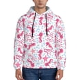 thumbnail image 1 of Pofeuu Seahorse and Starfish Print Mens Casual Hooded Collar Drawstring Hoodies Pullover Sweatshirts Casual Long Sleeve Shirts-XX-Large, 1 of 7