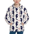 thumbnail image 1 of Pofeuu Seahorses and Hearts Print Kids Pullover Hoodies Warm Thick Hooded Sweatshirt with Packet for Boys Girls-X-Large, 1 of 6