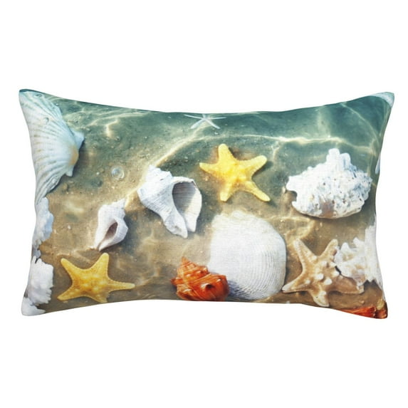 Pofeuu Seashell On The Beach Print Polyester Microfiber Plush Pillowcases, Super Soft and Cozy Pillow Case Covers with Envelop Closure(Pillow core not included)-16"x24"