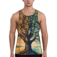 thumbnail image 1 of Pofeuu Seasonal Tree Reflection Print Men's Workout Tank Tops Sleeveless Muscle Gym Shirt Quick Dry-Large, 1 of 7