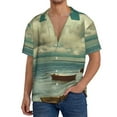 thumbnail image 1 of Pofeuu Serene Coastal Blue Sky Print Mens Casual Short Sleeve Shirts Beach Summer Spread Collar Pocket Tops Men's Casual Short-sleeved Shirt-Medium, 1 of 5