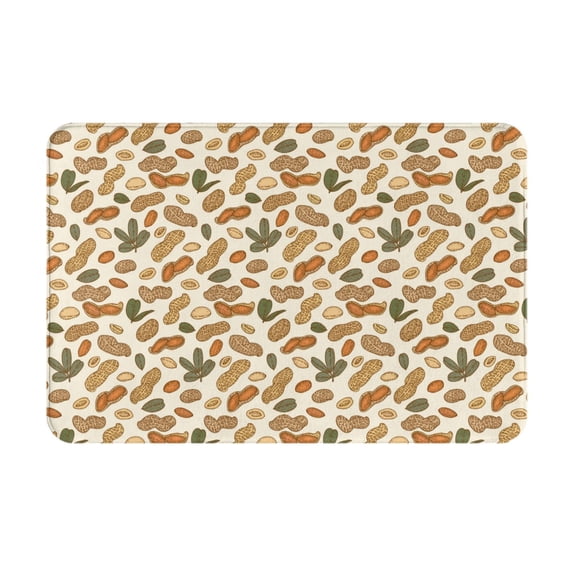 Pofeuu Set With Peanut Print Flannel Doormats Rug16"x24"Rug Washable Doormats Indoor Outdoor Rugs for Layered Front Door Mats, Porch, Kitchen, Entryway