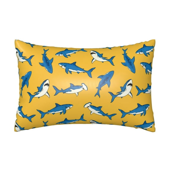 Pofeuu Shark Print Print Satin Pillowcase for Hair and Skin Pillow Cases, Silk Pillow Cases, Soft Cooling Pillow Covers, 20x30 Inches(Pillow core not included)