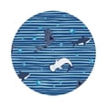 thumbnail image 1 of Pofeuu Sharks on White Blue Striped Print Leather Coasters Set of 6, Round Cups Mugs Mat Pad for Home Kitchen Heat Resistant Drink Coasters,Round Shape, 1 of 7