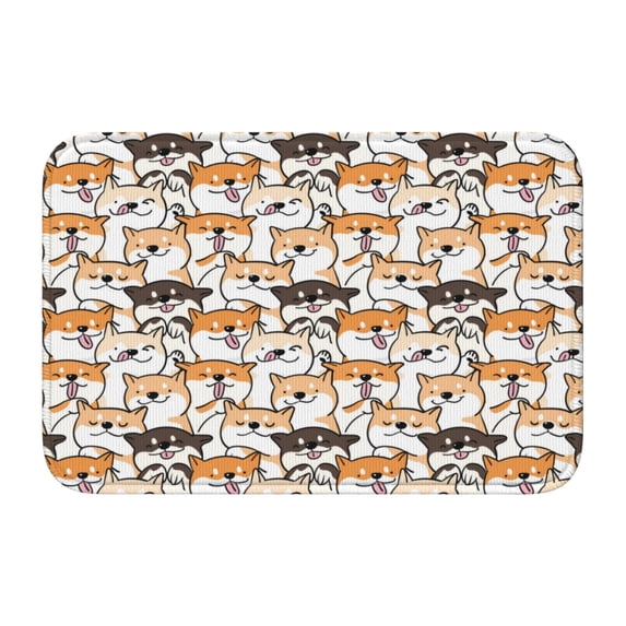 Pofeuu Shiba Inu Dog Print Hem Mat 40x60 - Multipurpose Doormat for Indoor & Outdoor Use - Welcome Your Guests with our Entrance Mat