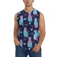 thumbnail image 1 of Pofeuu Silhouette Cats Print Men's Muscle T-Shirt, Sleeveless, Muscle Tank, Classic Muscle Tee Top For Men Casual Sleeveless Muscle T-Shirt Trendy Clothes-X-Large, 1 of 7