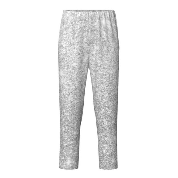 Pofeuu Silver Glitter Print Teenagers' Pajama Pants, Soft Lounge Pajama Pants with big pockets for Men Plaid Pj Bottoms-Small