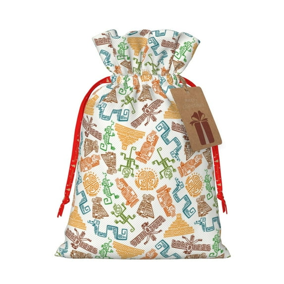 Pofeuu Simple Drawing Print Burlap Bags with Drawstrings Drawstring Gift Bags Pouch Bag for Thankgiving Birthday Party Gift Wrapping Treats and Party Favors-Small