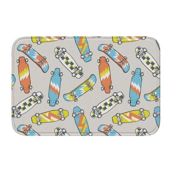 Pofeuu Skateboard Print Hem Mat 40x60 - Multipurpose Doormat for Indoor & Outdoor Use - Welcome Your Guests with our Entrance Mat