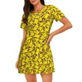 thumbnail image 1 of Pofeuu Skateboard Print Women's Loose Fit Short Sleeve Nightgown, Comfortable Sleep Dress for Women, Casual Lounge Sleepwear, Soft Cotton Sleep Dress, 1 of 6