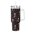 thumbnail image 1 of Pofeuu Skeleton with Roses Print 40oz Ice Bully With Handle And Straw Stainless Steel Vacuum Insulated Cup And 2 In 1 Straw Lid, 1 of 8