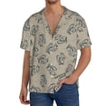 thumbnail image 1 of Pofeuu Sketch Squirrels Linen Print Mens Casual Short Sleeve Shirts Beach Summer Spread Collar Pocket Tops Men's Casual Short-sleeved Shirt-4X-Large, 1 of 5