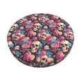 thumbnail image 1 of Pofeuu Skull Blue Flower Print Round Bar Stool Covers - Super Soft and Washable Elastic Stool Cushion Slipcover Easy Clean Velvet-12 inch, 1 of 7