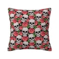 thumbnail image 1 of Pofeuu Skull and Roses Print Double-sided plush pillowcase Square Throw Pillow Covers Pillows Cover for Living Room Bedroom Sofa Couch Cushion Cover（No pillow core）-26"x26", 1 of 7