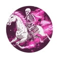 thumbnail image 1 of Pofeuu Skull White Horse Print Leather Coasters Set of 6, Round Cups Mugs Mat Pad for Home Kitchen Heat Resistant Drink Coasters,Round Shape, 1 of 7