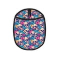 thumbnail image 1 of Pofeuu Skull blue leaf Print Silicone Pot Mat Mitten With Hanging Loop Heat Resistant Oven Mitts Non-Slip Bbq Baking Smoking Potholders, 1 of 7