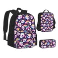thumbnail image 1 of Pofeuu Skull colorful mushroom rainbow Print Backpack Travel Backpacks With Lunch Bag Pencil Bag Set 3 pcs Set Cartoon Backpack, 1 of 7