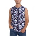 thumbnail image 1 of Pofeuu Skull flower crystal Print Men's Muscle T-Shirt, Sleeveless, Muscle Tank, Classic Muscle Tee Top For Men Casual Sleeveless Muscle T-Shirt Trendy Clothes-Medium, 1 of 7