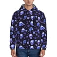 thumbnail image 1 of Pofeuu Skull flower leaf purple Print Mens Casual Hooded Collar Drawstring Hoodies Pullover Sweatshirts Casual Long Sleeve Shirts-X-Large, 1 of 7