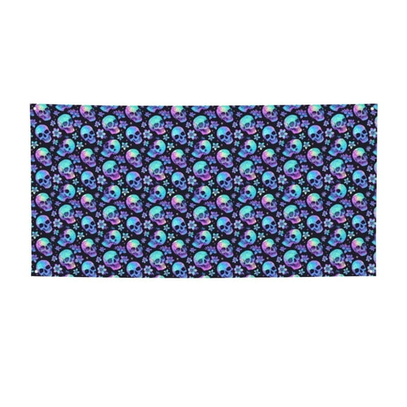 Pofeuu Skull flower tie dye Print Colorful Yard Festival Banner Sign Party Outdoor & Indoor Party Decoration Banne Festival Yard Sign-Small