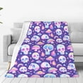 thumbnail image 1 of Pofeuu Skull mushroom colorful Print Ultra-Soft Micro Fleece Blanket,for Bed Or Sofa,All Season Throw Blankets Flannel Blanket-80"x60", 1 of 7