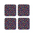thumbnail image 1 of Pofeuu Skull rainbow color mushroom Print Coasters for Drinks, 4Pack PU Leather Coasters, Bar Drink Coasters for Tabletop Protection, Furniture from Damage-Square, 1 of 6