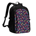 thumbnail image 1 of Pofeuu Skull rainbow color mushroom Print Storage Laptop Backpack with USB Charging Port[Water Resistant] College Computer Bookbag Fits, 1 of 7