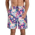 thumbnail image 1 of Pofeuu Skull rainbow color space Prin Men's Swim Trunks Quick Dry Bathing Suit Swimming Board Shorts Mesh Lining Beach Swimwear-3X-Large, 1 of 6