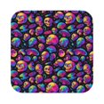 thumbnail image 1 of Pofeuu Skull rainbow star mushroom Print Leather Coasters Set of 6, Round Cups Mugs Mat Pad for Home Kitchen Heat Resistant Drink Coasters,Square, 1 of 7