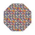 thumbnail image 1 of Pofeuu Skull sunflower daisy Print Leather Coasters Set of 6, Round Cups Mugs Mat Pad for Home Kitchen Heat Resistant Drink Coasters,Octagon, 1 of 7